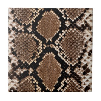 Exotic Faux Snakeskin Photographic Pattern Ceramic Tile by its_sparkle_motion at Zazzle