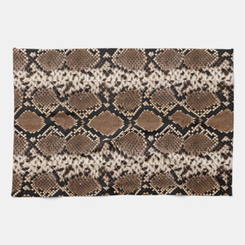 Exotic Faux Snakeskin Photographic Pattern Kitchen Towel