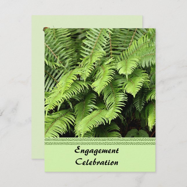 Exotic Fern Engagement Invitation (Front/Back)