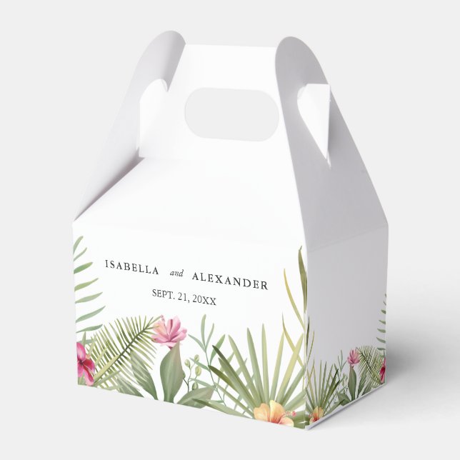 Exotic Ferns and Flowers Favor Boxes (Front Side)