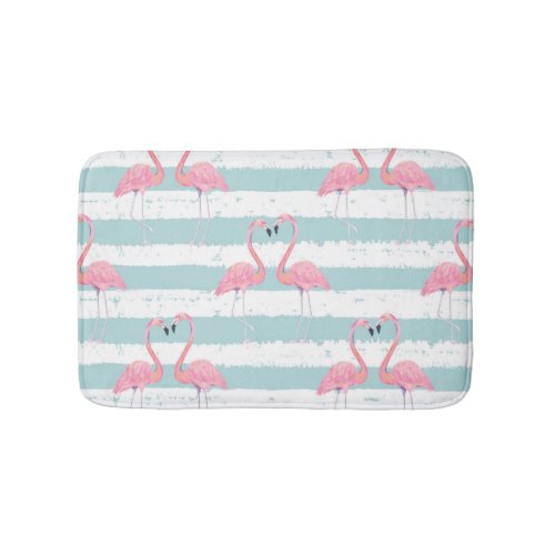 Exotic Flamingo Striped Background Pattern Bath Mat