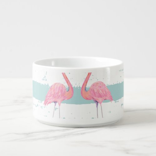 Exotic Flamingo Striped Background Pattern Bowl