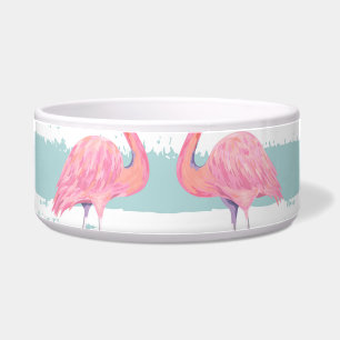 Exotic Flamingo Striped Background Pattern Bowl