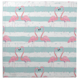 Exotic Flamingo Striped Background Pattern Cloth Napkin