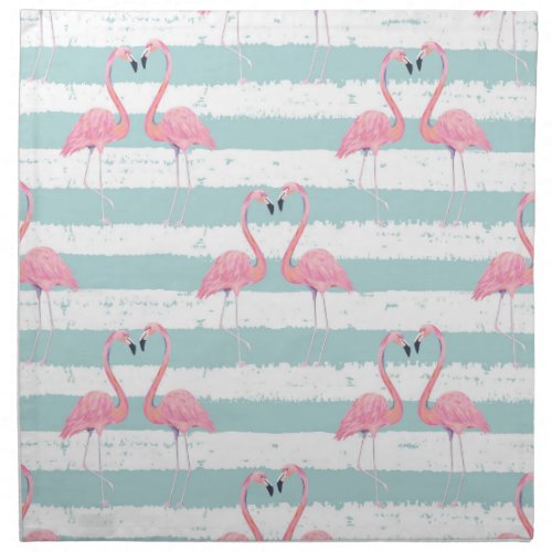 Exotic Flamingo Striped Background Pattern Cloth Napkin
