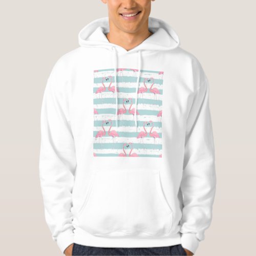 Exotic Flamingo Striped Background Pattern Hoodie