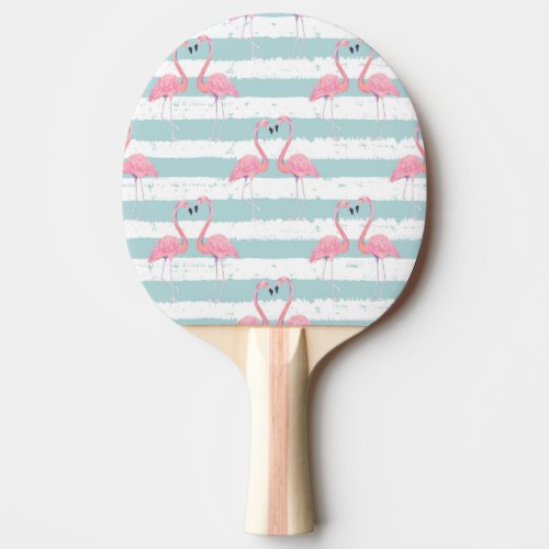 Exotic Flamingo Striped Background Pattern Ping Pong Paddle