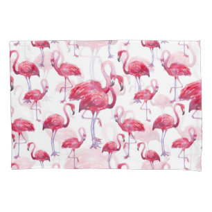 Exotic Flamingo Watercolor Bird Pillow Case