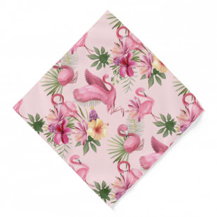 Exotic Flamingos And Flowers Bandana