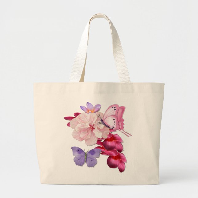 Exotic Floral for Mom Large Tote Bag (Front)