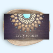 Exotic Floral Gold Ornate Lotus Flower Wood Business Card at Zazzle