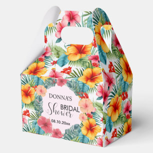 Exotic Floral Hawaiian Bridal Shower Favor Boxes