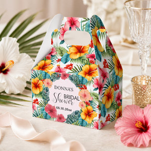 Exotic Floral Hawaiian Bridal Shower Favor Boxes