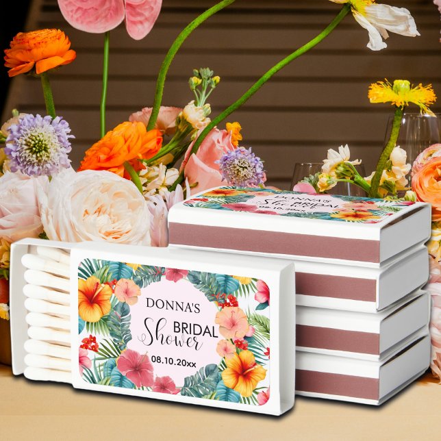 Exotic Floral Hawaiian Bridal Shower Matchboxes (Creator Uploaded)
