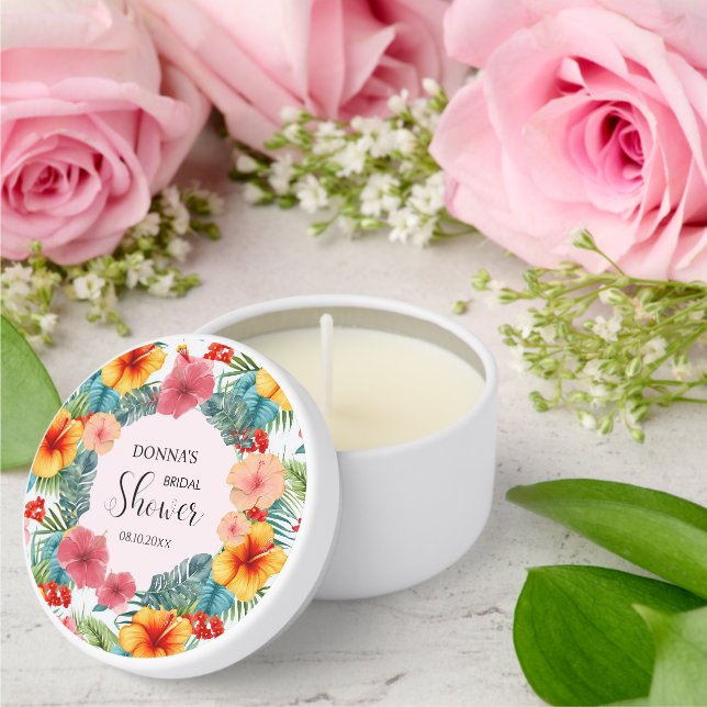 Exotic Floral Hawaiian Bridal Shower Mini Candle Favors (Insitu (Wedding))