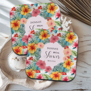 Exotic Floral Hawaiian Bridal Shower Paper Plates
