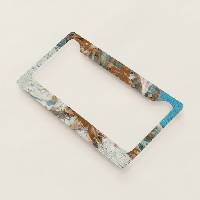 Exotic Floral License Plate Frame (3/4)