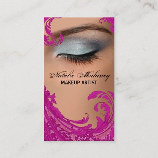 Customizable Exotic Floral Makeup Artist Business Card