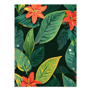 Exotic Floral Paradise Seamless Pattern Photo Print