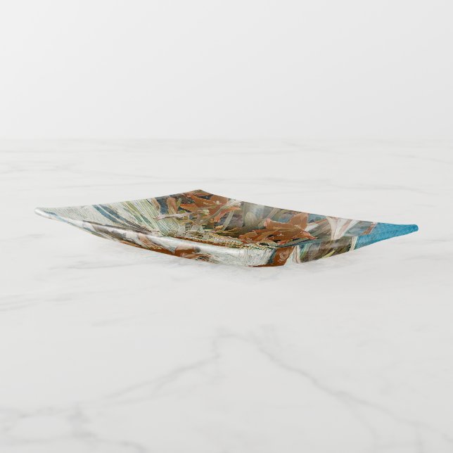 Exotic Floral Trinket Tray (Angled)