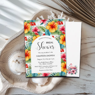Exotic Floral Tropical Leaves Bridal Shower Invitation