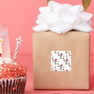 Exotic flower arrangement in glass square sticker