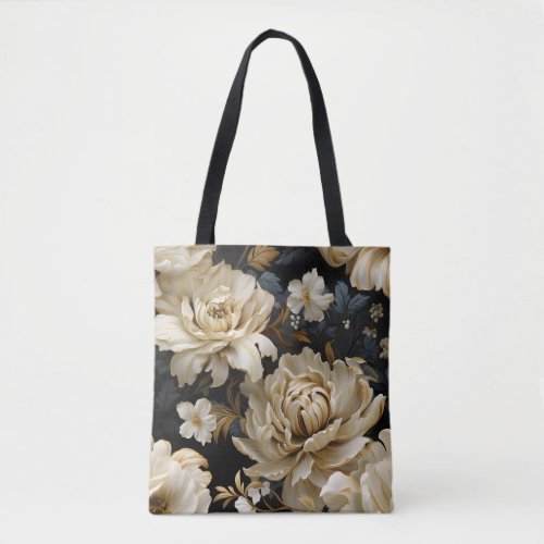 Exotic flower blooms and leaves tote bag
