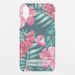 Exotic Flowers Monogram design iPhone XR Case