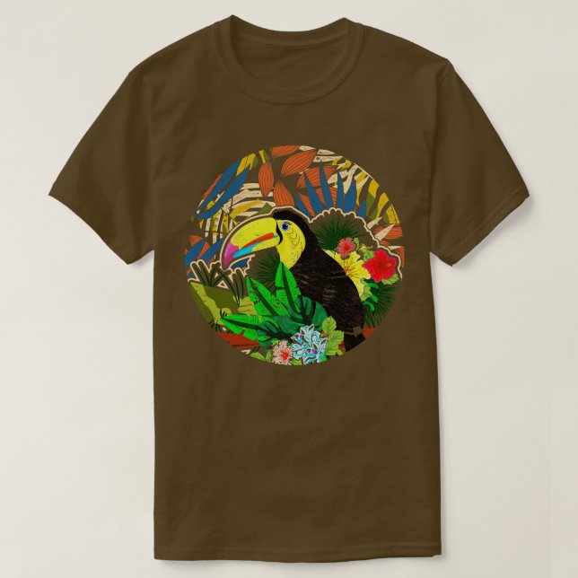 Exotic Flowers Ornithologist Bird Watcher Exotic B T-Shirt (Design Front)