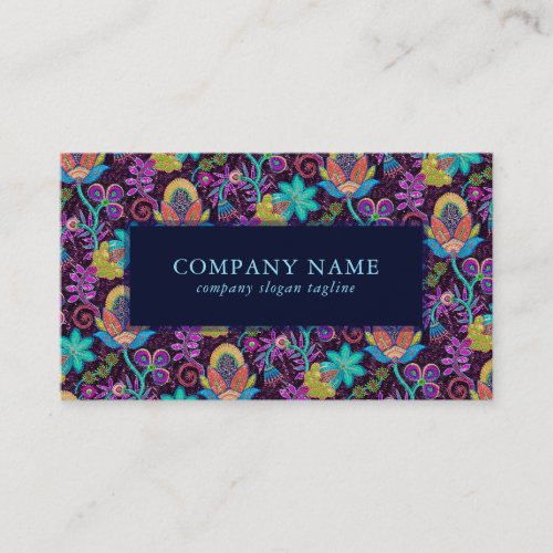 Exotic Flowers Pattern Glass_beads Texture Business Card