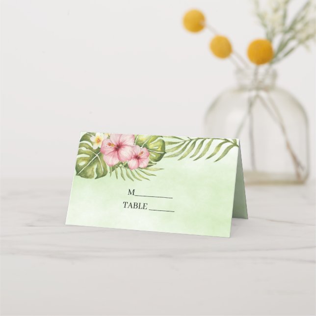 Exotic Flowers Place Card (Front)
