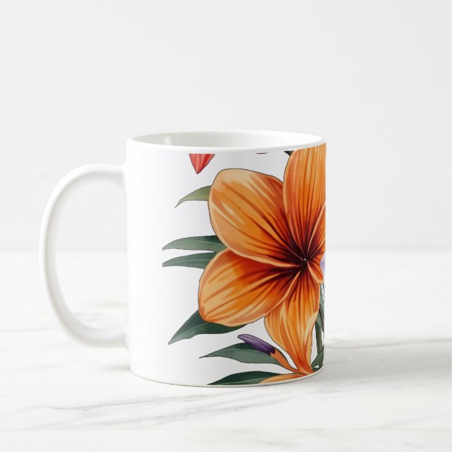 Exotic Flowers – Tropical Bouquet Mug (Left)