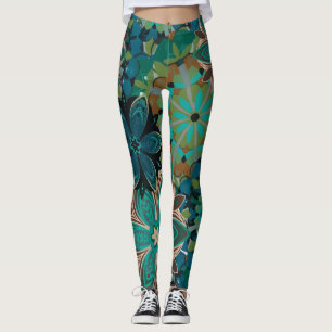 Exotic Flowers Tropical Pattern Leggings