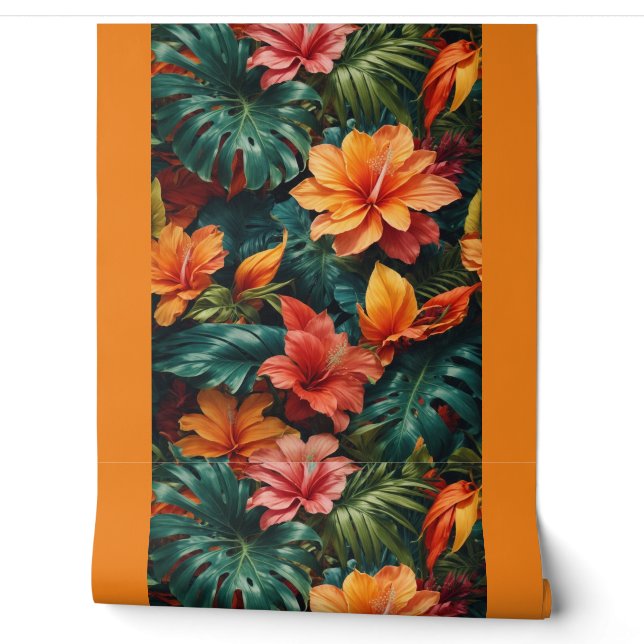 Exotic Flowers Wallpaper Wallpaper (Unrolling)
