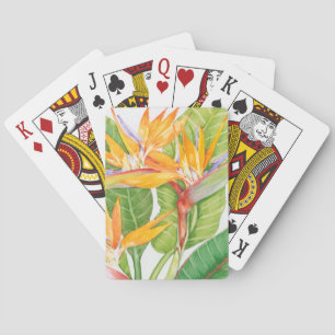 Exotic Flowers Watercolor Poker Cards