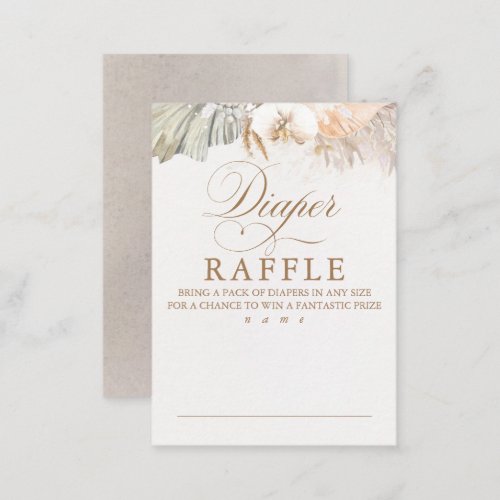 Exotic Foliage Baby Shower Diaper Raffle Ticket Enclosure Card