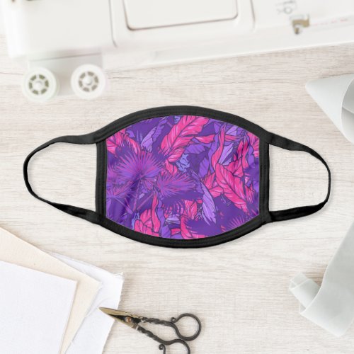 Exotic Foliage Tropical Pink And Purple Face Mask