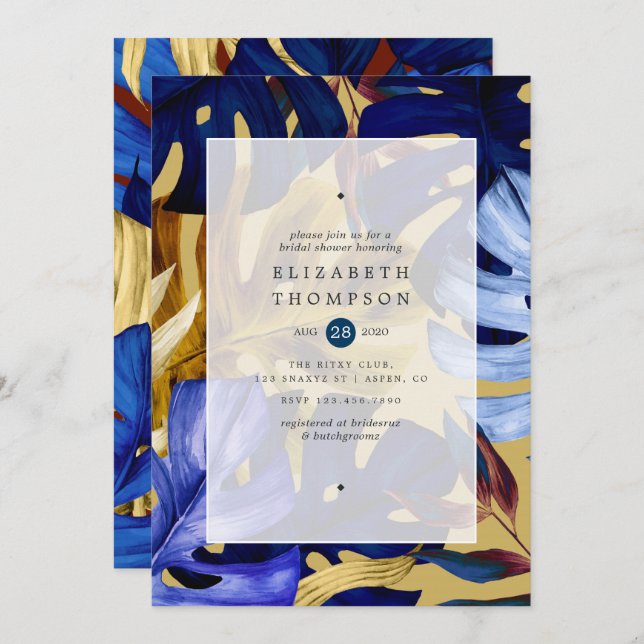 Exotic Forest Wedding Bridal Shower Invitation (Front/Back)