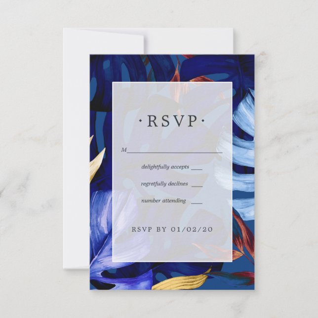 Exotic Forest Wedding RSVP Card (Front)