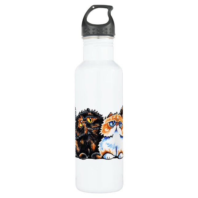 Exotic Foursome Cats Water Bottle (Front)