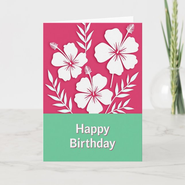 Exotic Frond Birthday Card (Front)