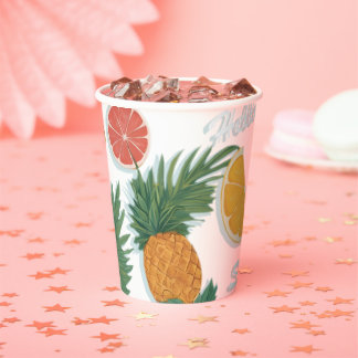 Exotic Fruit floral pattern  Paper Cups