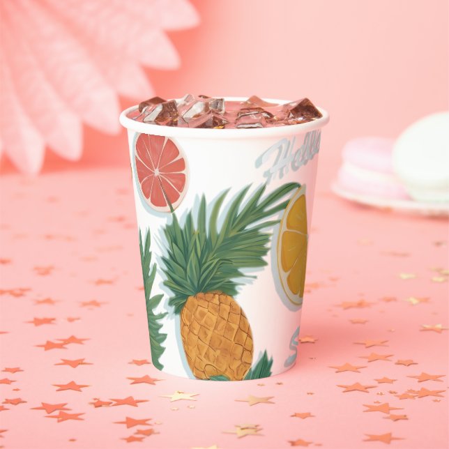 Exotic Fruit floral pattern  Paper Cups (Insitu)
