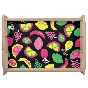 Exotic Fruits: Colorful Seamless Pattern Serving Tray