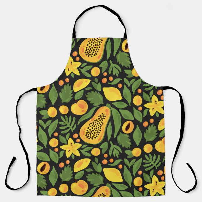 Exotic Fruits: Colorful Summer Seamless Apron (Front)