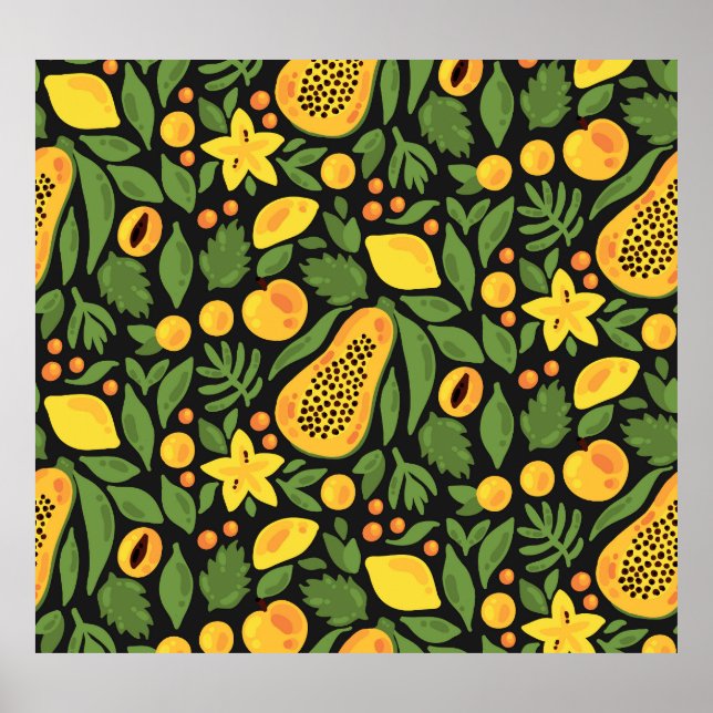 Exotic Fruits: Colorful Summer Seamless Poster (Front)