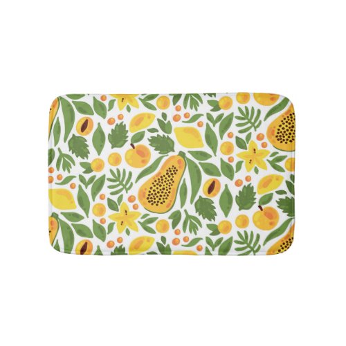 Exotic Fruits Ensemble Papaya Lemon Mango Bath Mat