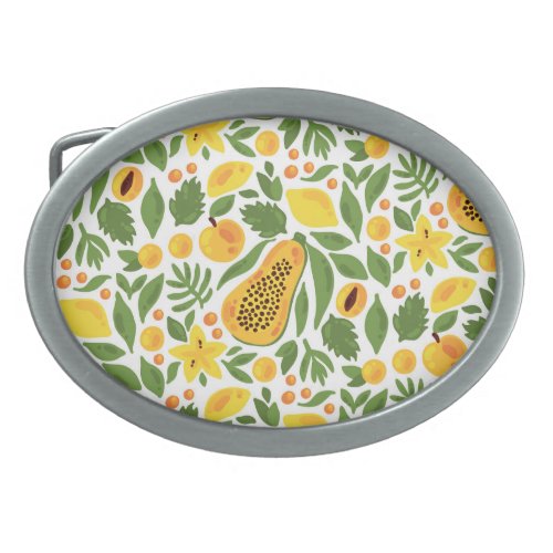 Exotic Fruits Ensemble Papaya Lemon Mango Belt Buckle