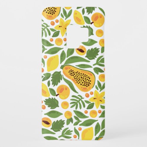 Exotic Fruits Ensemble Papaya Lemon Mango Case_Mate Samsung Galaxy S9 Case