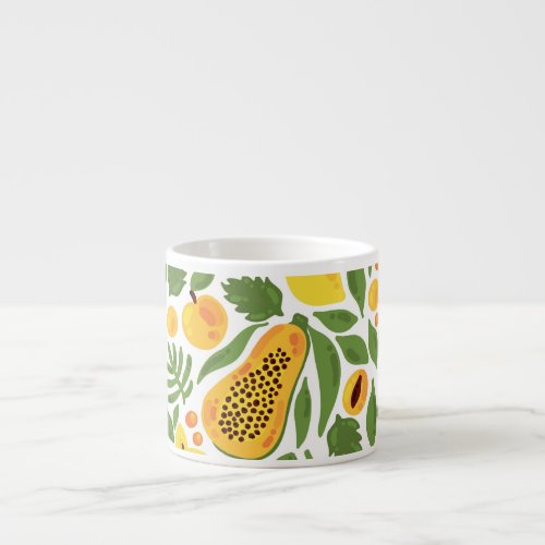 Exotic Fruits Ensemble Papaya Lemon Mango Espresso Cup